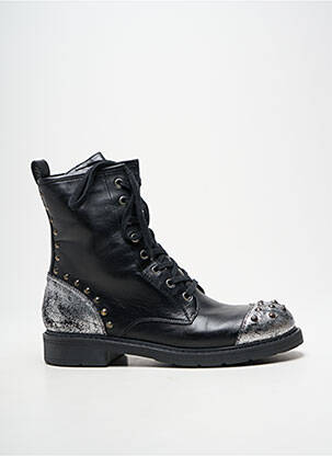 Bottines/boots tissage satiné talon plat jusqu'à 3cm noir JANET SPORT femme