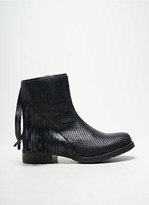 Bottines/boots tissage satiné talon plat jusqu'à 3cm noir REQINS femme