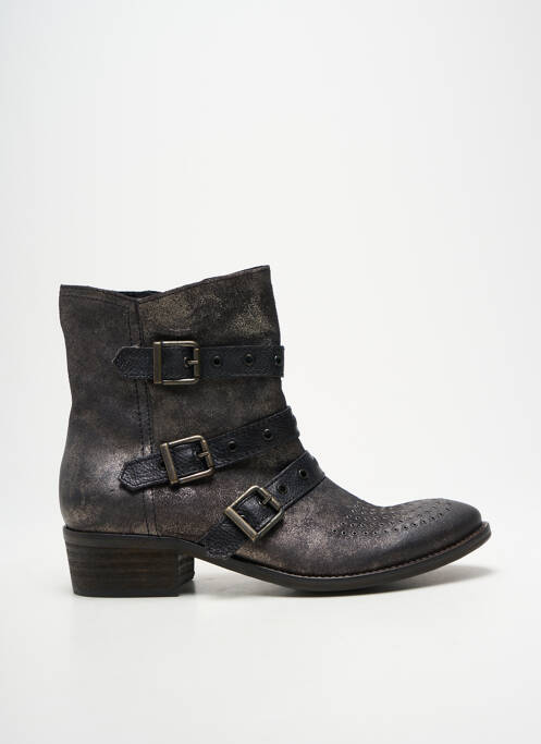 Bottines/boots tissage satiné talon de 4 à 6cm argent REQINS femme