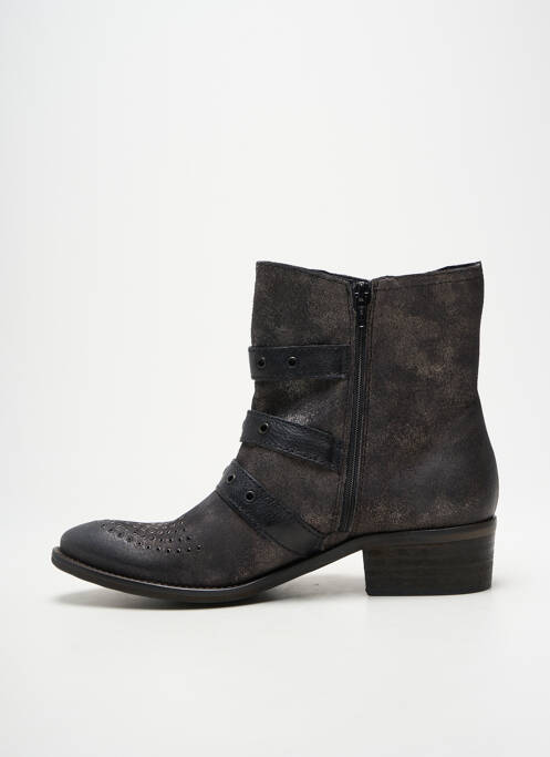 Bottines/boots tissage satiné talon de 4 à 6cm argent REQINS femme