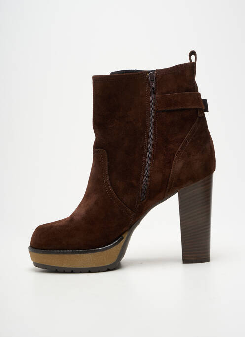 Bottines/boots nubuck talon haut de 10cm et plus marron MANAS femme