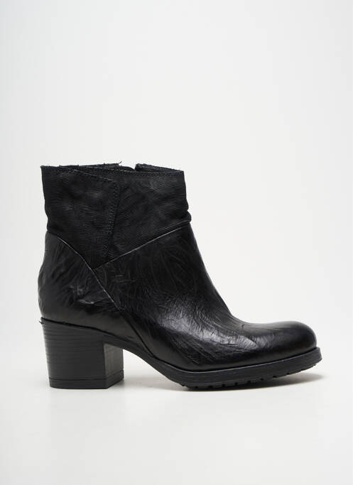 Bottines/boots tissage satiné talon de 4 à 6cm noir CAFE NOIR femme