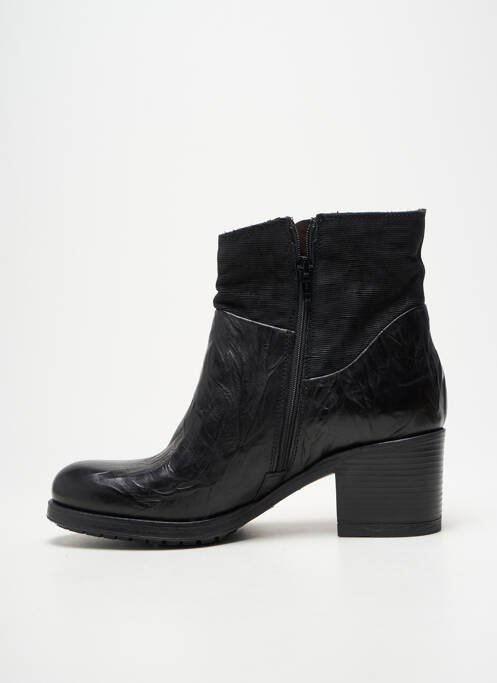 Bottines/boots tissage satiné talon de 4 à 6cm noir CAFE NOIR femme