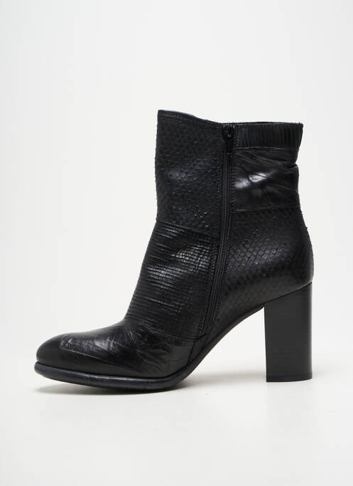 Bottines/boots tissage satiné talon de 7 à 9cm noir CAFE NOIR femme