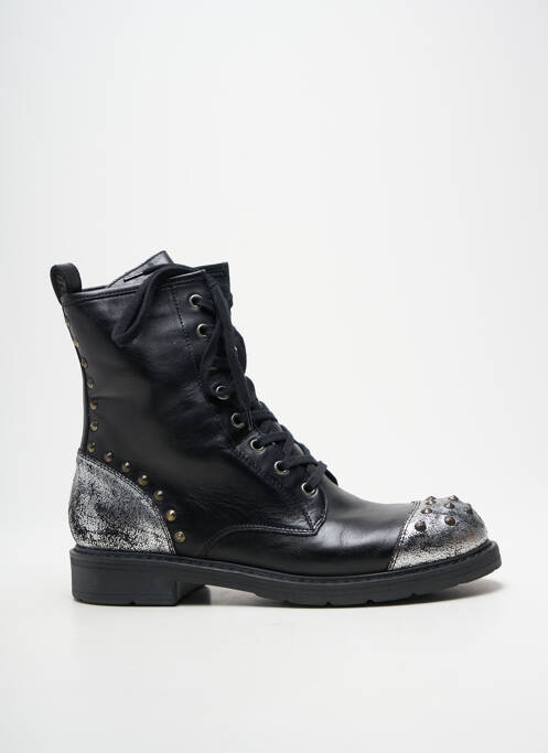 Bottines/boots tissage satiné talon plat jusqu'à 3cm noir JANET SPORT femme