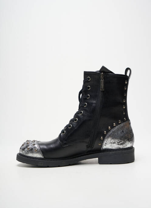 Bottines/boots tissage satiné talon plat jusqu'à 3cm noir JANET SPORT femme