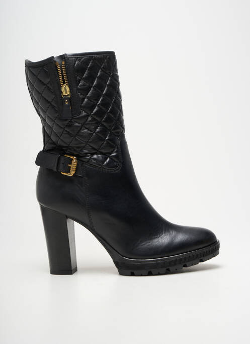 Bottines/boots tissage satiné talon haut de 10cm et plus noir PEPEROSA femme