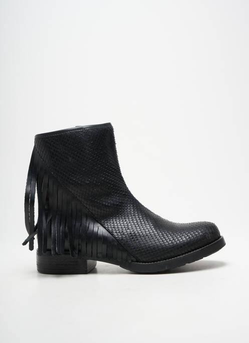 Bottines/boots tissage satiné talon plat jusqu'à 3cm noir REQINS femme