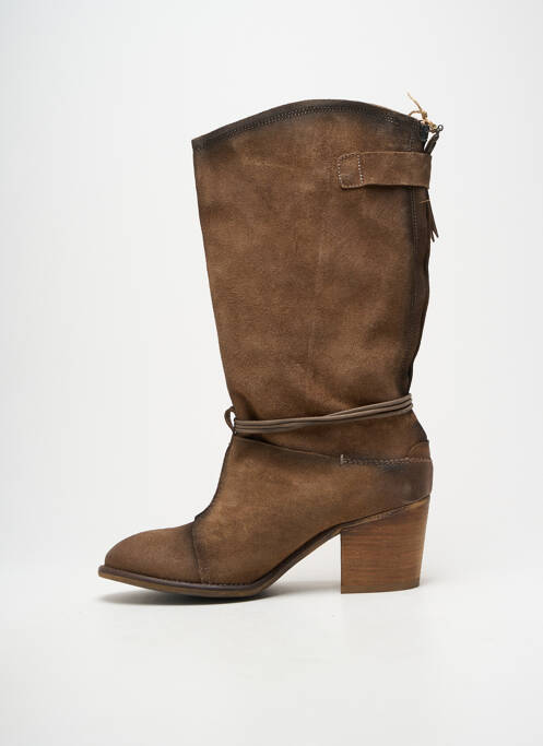 Bottes cubain talon de 7 à 9cm marron SIXTY SEVEN femme