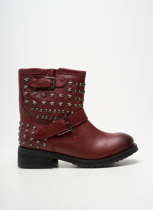 Bottines/boots matière lisse talon de 4 à 6cm rouge LOLA CRUZ femme