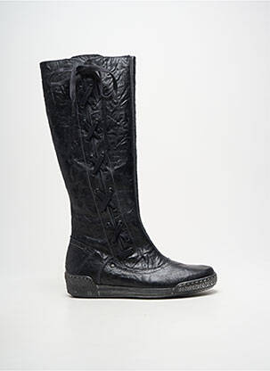 Bottes bout rond talon plat jusqu'à 3cm noir PACO VALIENTE femme