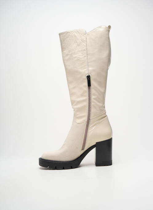 Bottes talon bottier talon de 7 à 9cm beige JANET & JANET femme