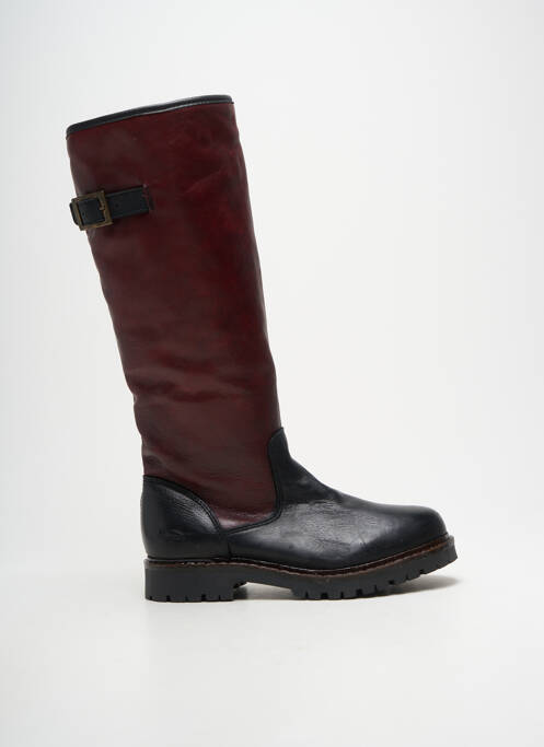 Bottes tissage satiné talon plat jusqu'à 3cm noir HOOPER SHOES femme