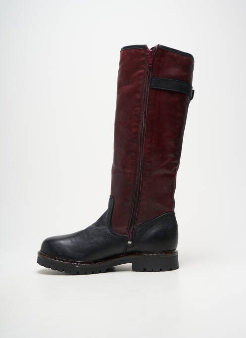 Bottes tissage satiné talon plat jusqu'à 3cm noir HOOPER SHOES femme