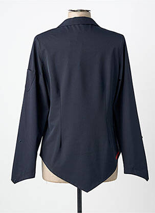 Chemisier tissage crêpe manches longues bleu CARNET DE BORD femme