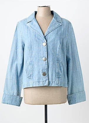 Veste casual col tailleur bleu CARNET DE BORD femme