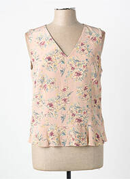 Top coupe cintrée sans manche rose FEDORA femme