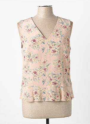 Top coupe cintrée sans manche rose FEDORA femme