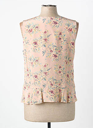 Top coupe cintrée sans manche rose FEDORA femme