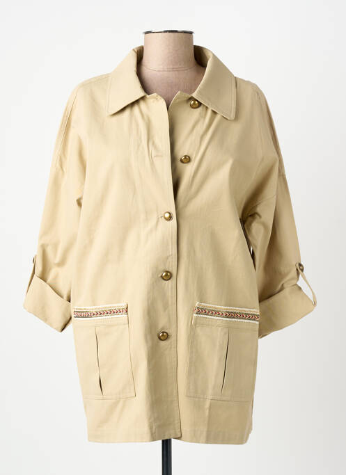 Veste casual coupe droite beige YUKA femme