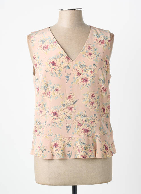 Top coupe cintrée sans manche rose FEDORA femme