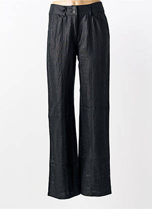 Pantalon droit fermeture zippée sous rabat boutonné taille normale noir PAUL BRIAL femme