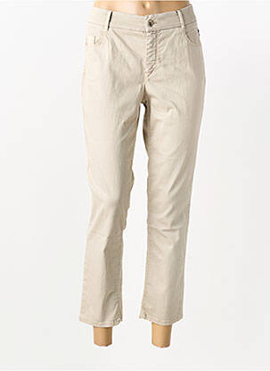 Pantalon 7/8 tissage popeline taille normale beige GARDEUR femme