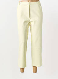 Pantalon 7/8 tissage popeline taille normale vert FEDORA femme