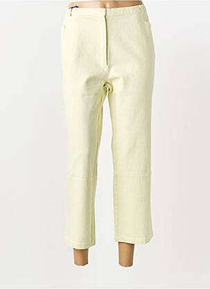 Pantalon 7/8 tissage popeline taille normale vert FEDORA femme