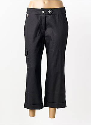 Pantalon droit tissage popeline taille normale noir MAE MAHE femme