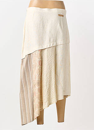 Jupe longue coupe fluide beige CARNET DE BORD femme