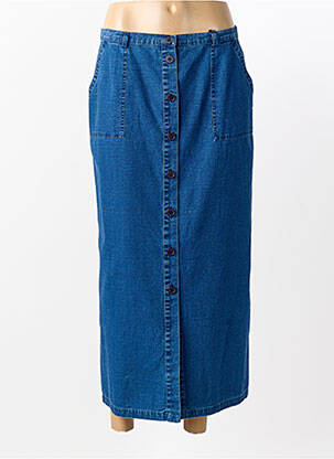 Jupe longue taille normale bleu FEDORA femme