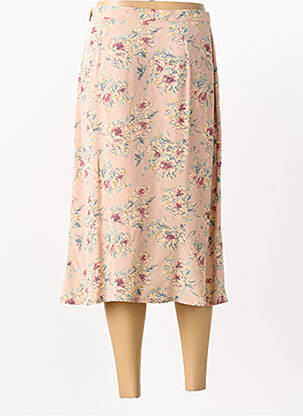 Jupe mi-longue fermeture zip latéral rose FEDORA femme
