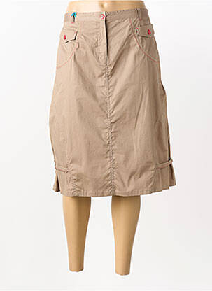 Jupe mi-longue taille normale beige LEWINGER femme