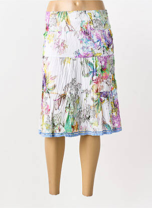 Jupe mi-longue doublure textile blanc JOCAVI femme