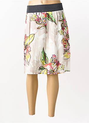 Jupe mi-longue doublure textile beige FILIPINE LAHOYA femme