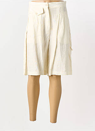 Bermuda tissage popeline taille normale beige CANNISSE femme