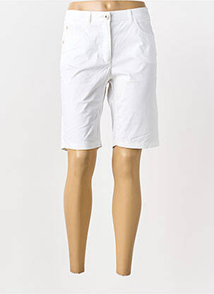 Bermuda tissage popeline taille normale blanc JOCAVI femme