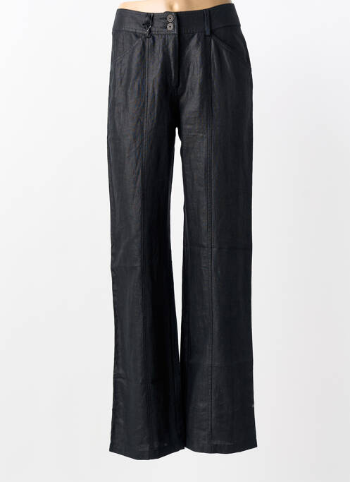 Pantalon droit fermeture zippée sous rabat boutonné taille normale noir PAUL BRIAL femme