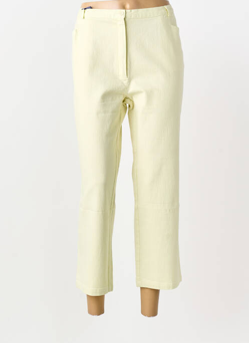 Pantalon 7/8 tissage popeline taille normale vert FEDORA femme