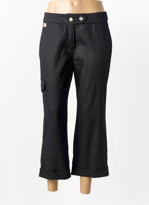 Pantalon droit tissage popeline taille normale noir MAE MAHE femme