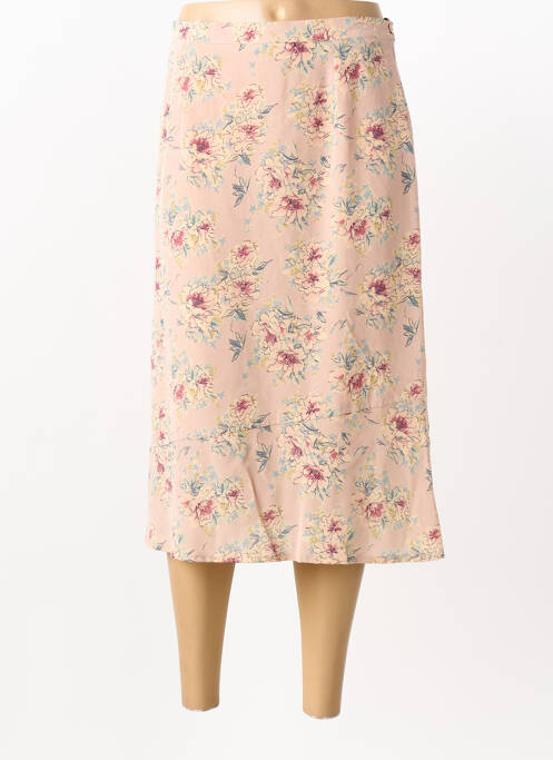 Jupe mi-longue doublure textile rose FEDORA femme