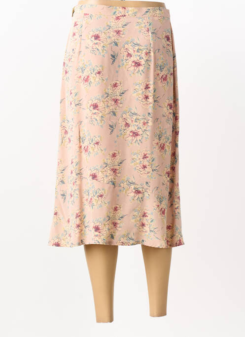 Jupe mi-longue doublure textile rose FEDORA femme
