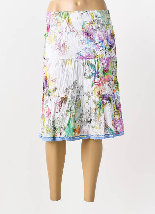 Jupe mi-longue doublure textile blanc JOCAVI femme