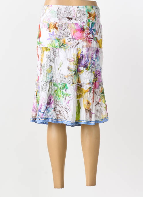 Jupe mi-longue doublure textile blanc JOCAVI femme