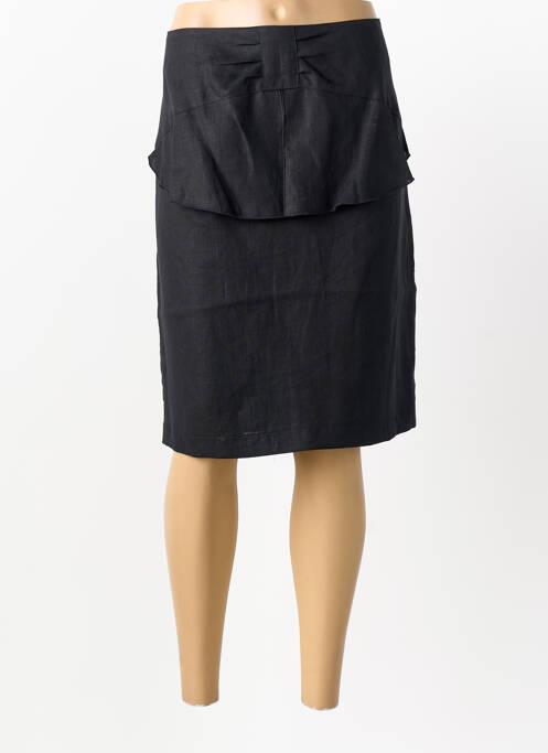 Jupe mi-longue doublure textile noir FILIPINE LAHOYA femme