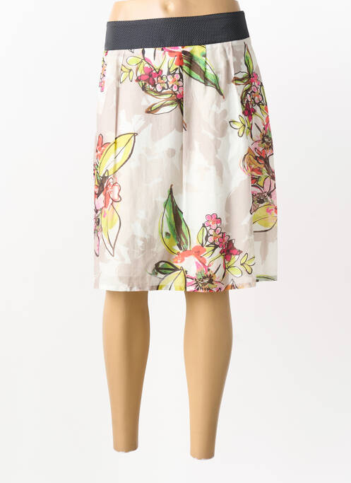 Jupe mi-longue doublure textile beige FILIPINE LAHOYA femme