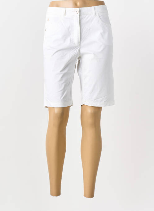 Bermuda tissage popeline taille normale blanc JOCAVI femme