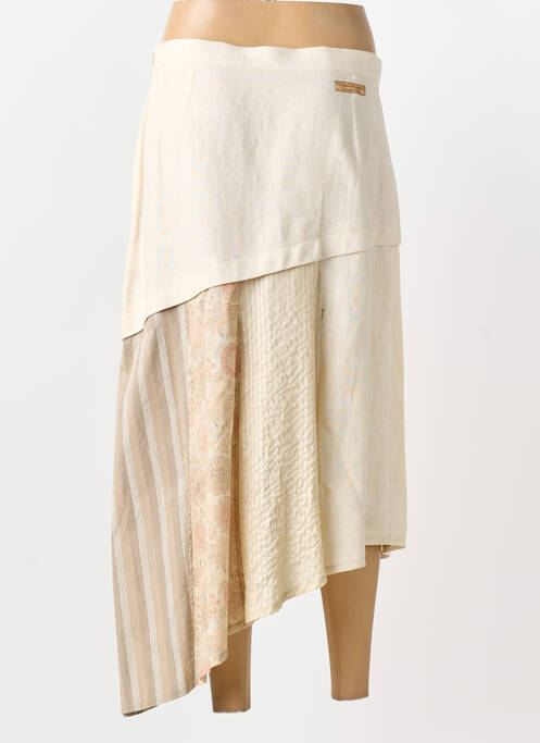 Jupe longue beige CARNET DE BORD femme