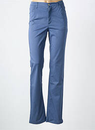 Pantalon slim tissage popeline taille normale bleu GIULIA B. femme